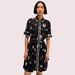 NWOT Kate Spade Deco Bloom Crepe Shirtdress sz 10